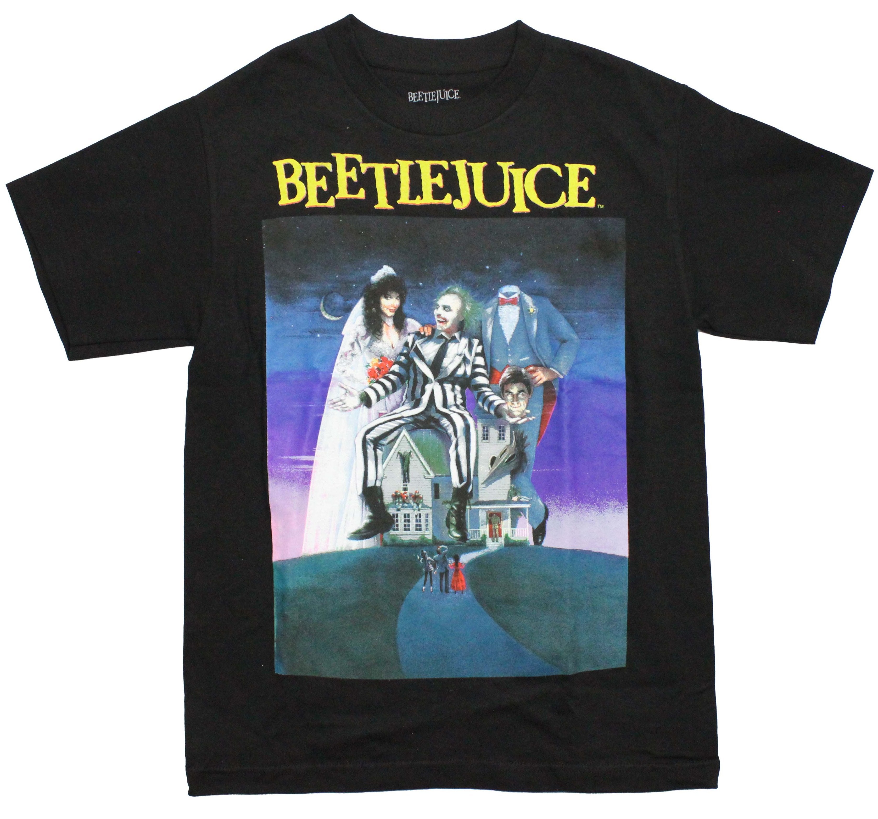 Bettlejuice Mens T-Shirt - Sitting On House Movie Poster Image Hoodie, Sweatshirt | CiraTrend.com