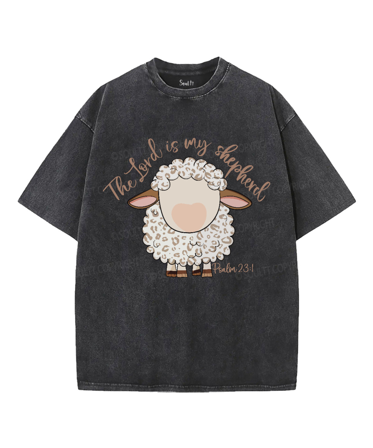 The Lord Is My Shepherd Unisex Washed Christian T-shirt Hoodie, Sweatshirt | CiraTrend.com (Image 2)