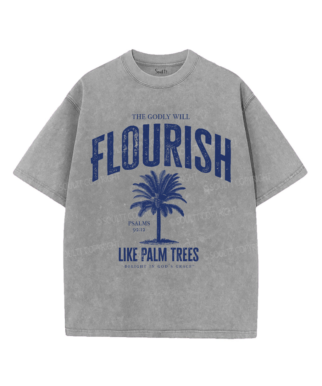 Flourish Like Palm Trees Unisex Washed Christian T-shirt Hoodie, Sweatshirt | CiraTrend.com (Image 3)
