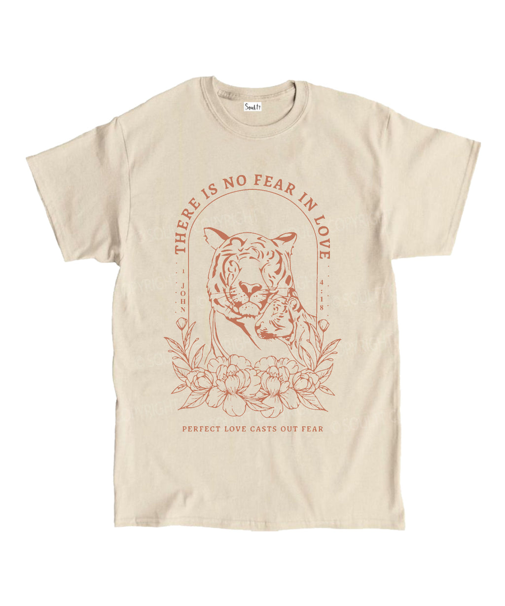 There Is No Fear In Love Unisex Cotton Christian T-Shirt Hoodie, Sweatshirt | CiraTrend.com (Image 1)