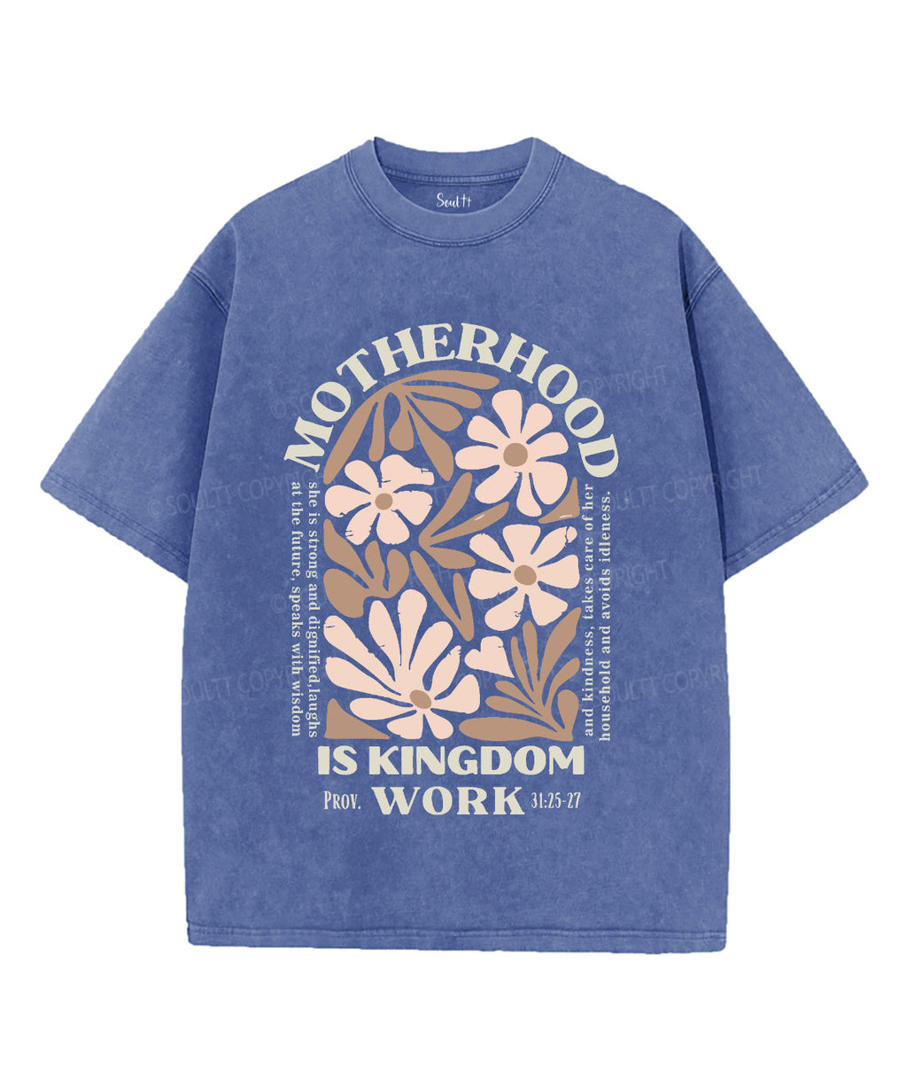 Motherhood Is Kingdom Work Unisex Washed Christian T-shirt Style002 Hoodie, Sweatshirt | CiraTrend.com (Image 3)