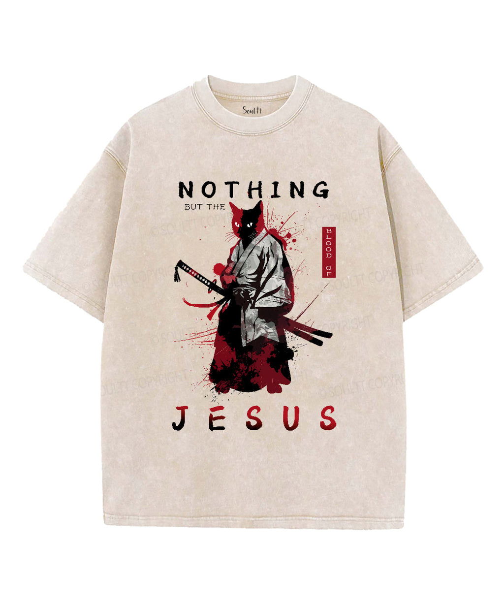 Nothing But The Blood Of Jesus Unisex Washed Christian T-shirt Hoodie, Sweatshirt | CiraTrend.com (Image 1)