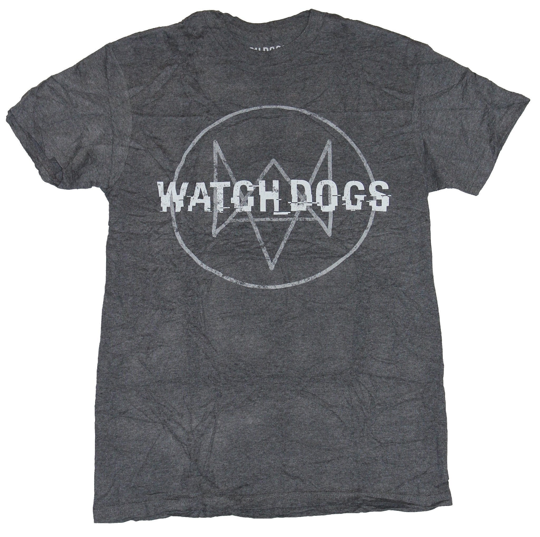 Watch Dogs Mens T-Shirt - Circled WD Logo Under Words Circle Logo Image Hoodie, Sweatshirt | CiraTrend.com