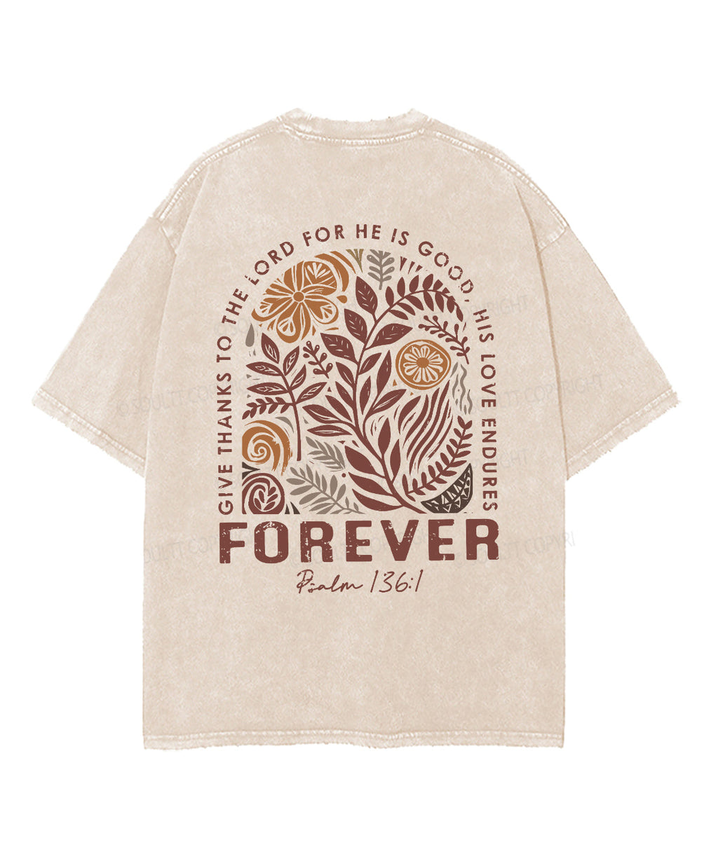 Give Thanks To The Lord Double Sised Unisex Washed Christian T-shirt Hoodie, Sweatshirt | CiraTrend.com (Image 3)