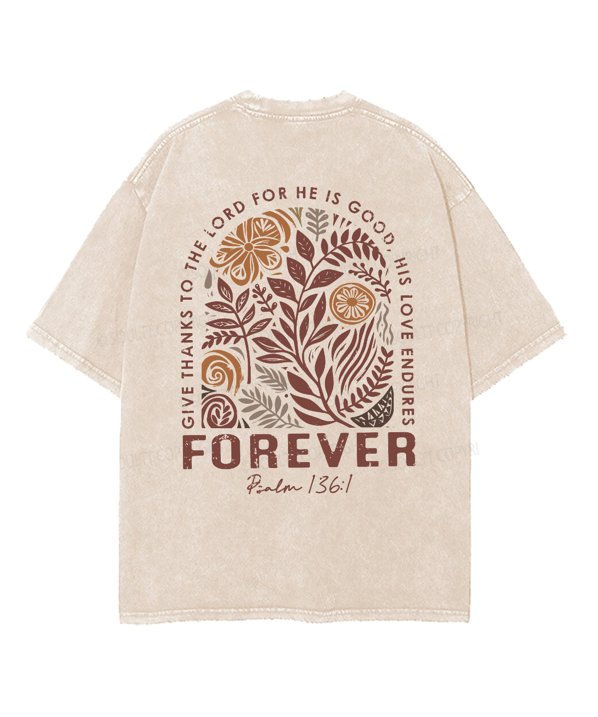 Give Thanks To The Lord Double Sised Unisex Washed Christian T-shirt Hoodie, Sweatshirt | CiraTrend.com (Image 3)