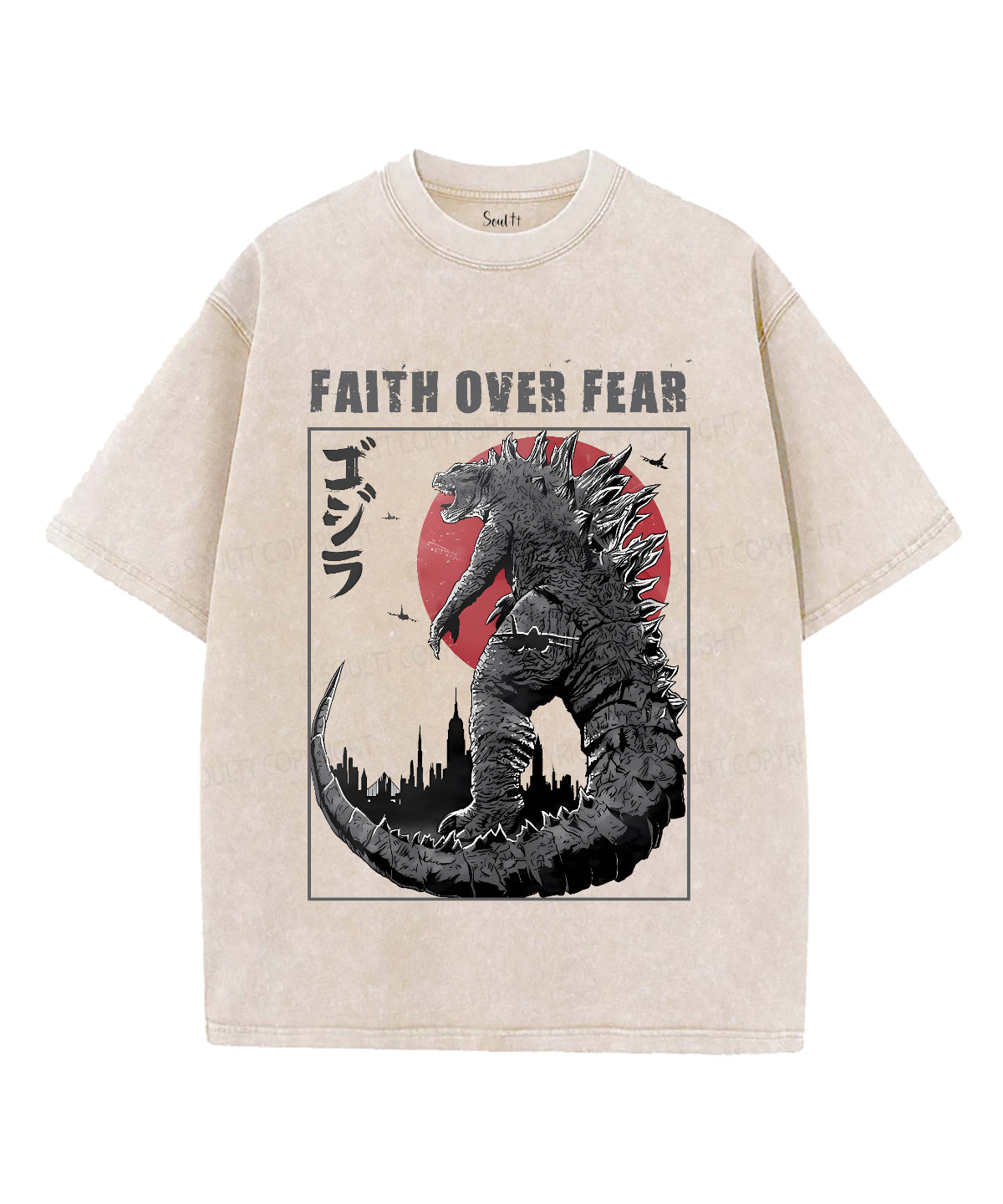 Faith Over Fear Unisex Washed Christian T-shirt Hoodie, Sweatshirt | CiraTrend.com (Image 2)