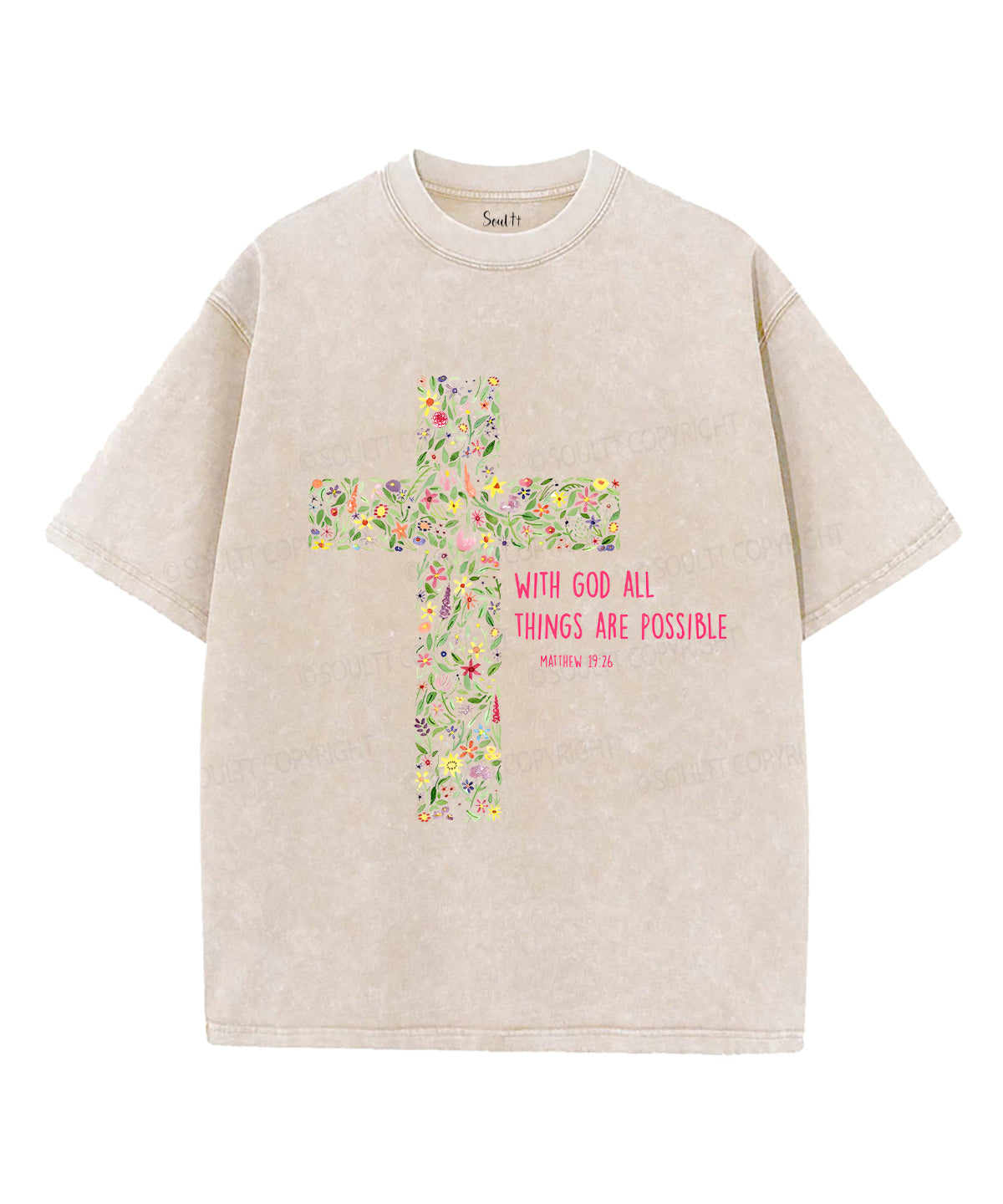 All Things Are Possible Unisex Washed Christian T-shirt Style001 Hoodie, Sweatshirt | CiraTrend.com (Image 4)