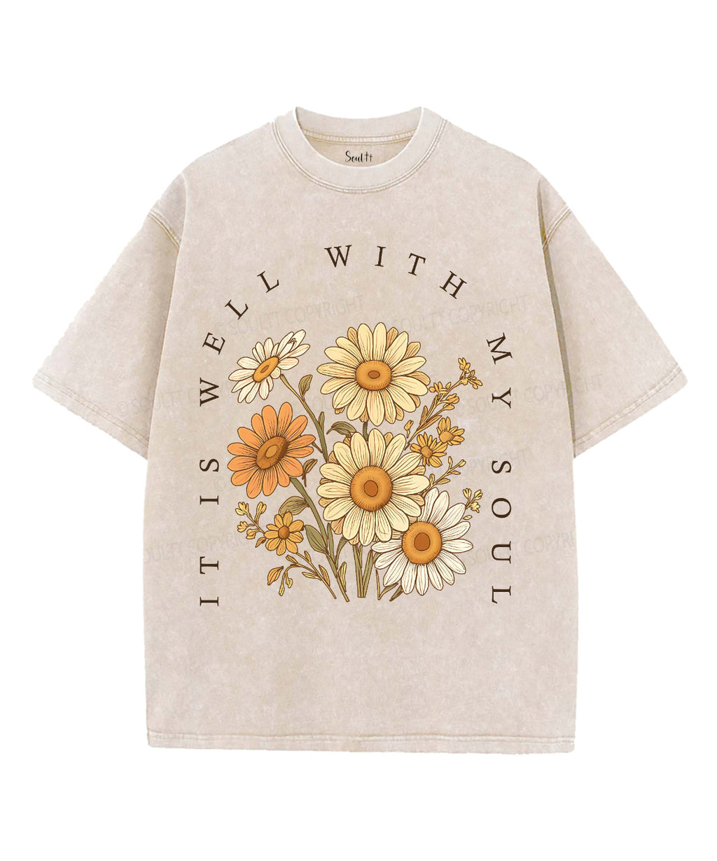 It Is Well With My Soul Unisex Washed Christian T-shirt Style016 Hoodie, Sweatshirt | CiraTrend.com (Image 2)