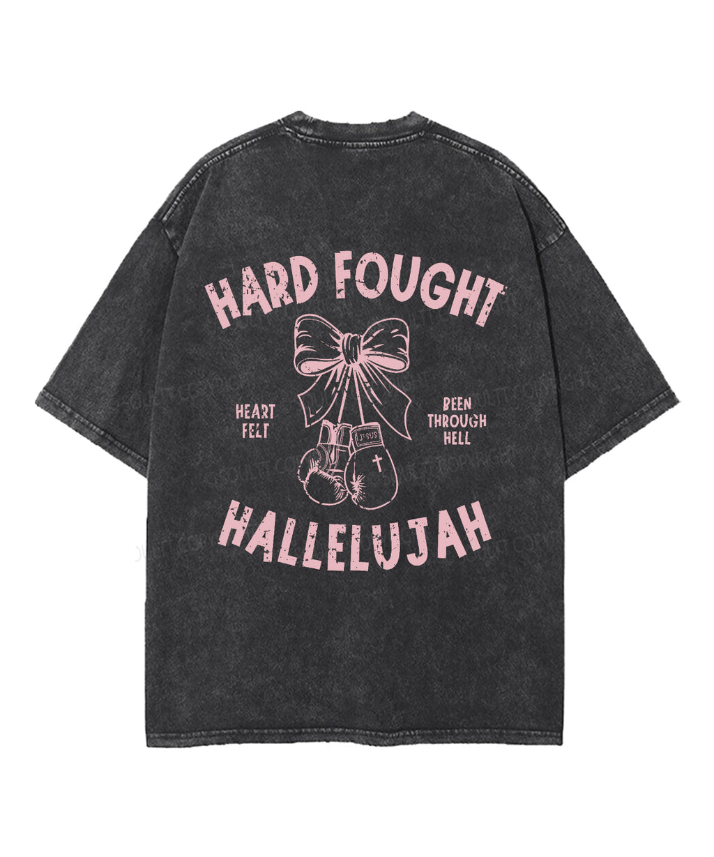 Hard Fought Double Sided Unisex Washed Christian T-shirt Hoodie, Sweatshirt | CiraTrend.com (Image 3)