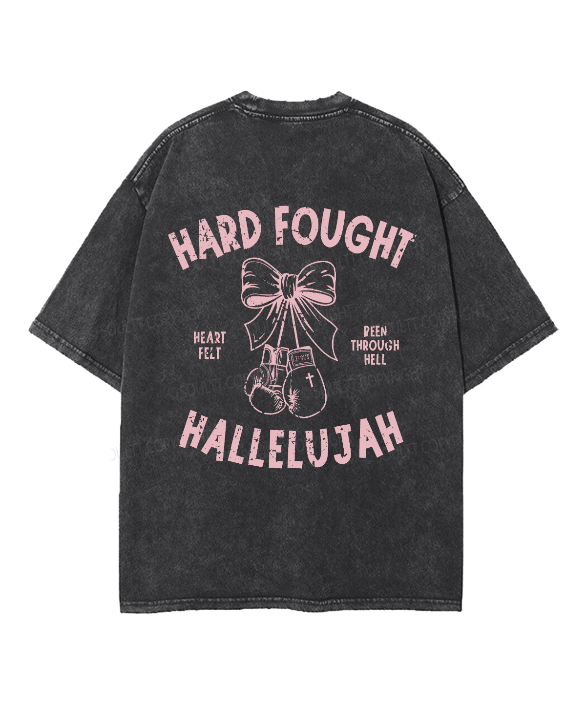 Hard Fought Double Sided Unisex Washed Christian T-shirt Hoodie, Sweatshirt | CiraTrend.com (Image 3)