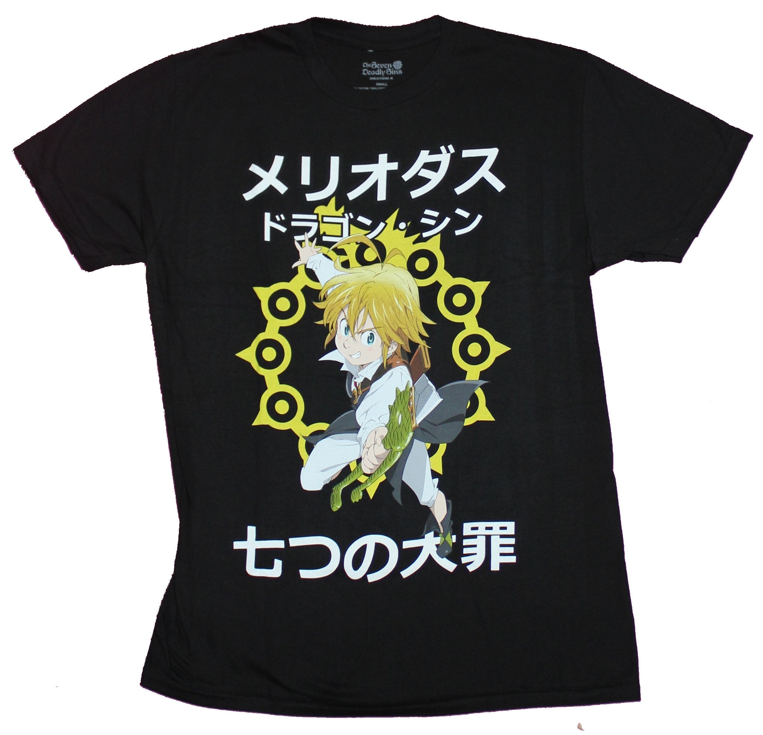 Seven Deadly Sins Mens T-Shirt - Meliodas Charging In Between Kanji in Star Hoodie, Sweatshirt | CiraTrend.com