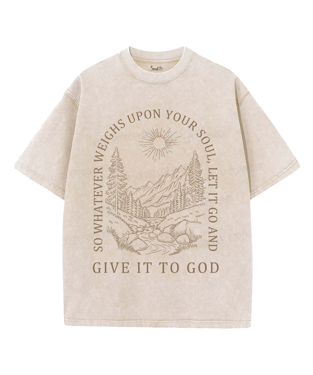 Give It to God Unisex Washed Christian T-shirt Hoodie, Sweatshirt | CiraTrend.com (Image 1)
