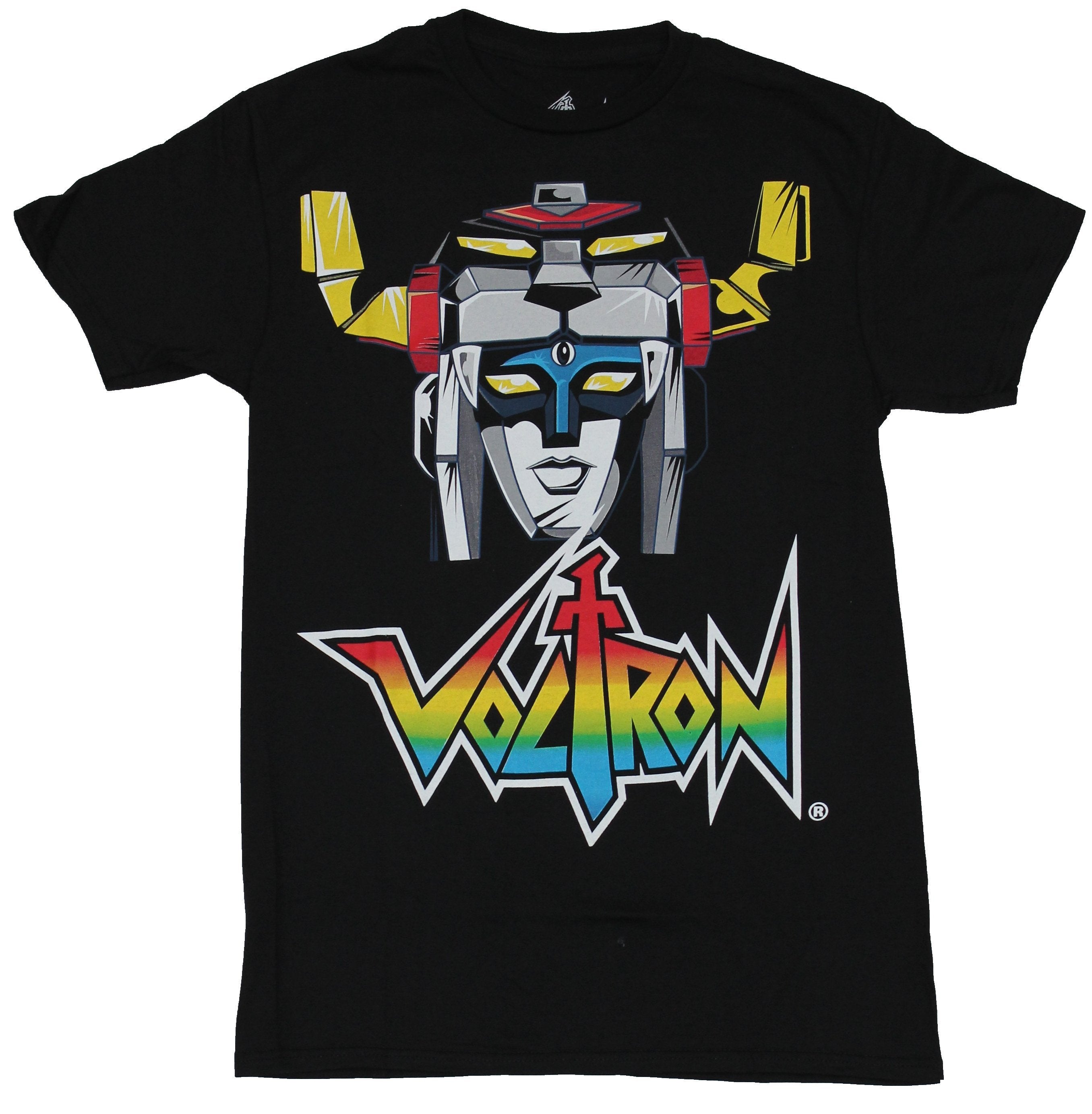 Voltron Mens T-Shirt - Classic Cartoon Head Over Colorful Logo Image Hoodie, Sweatshirt | CiraTrend.com
