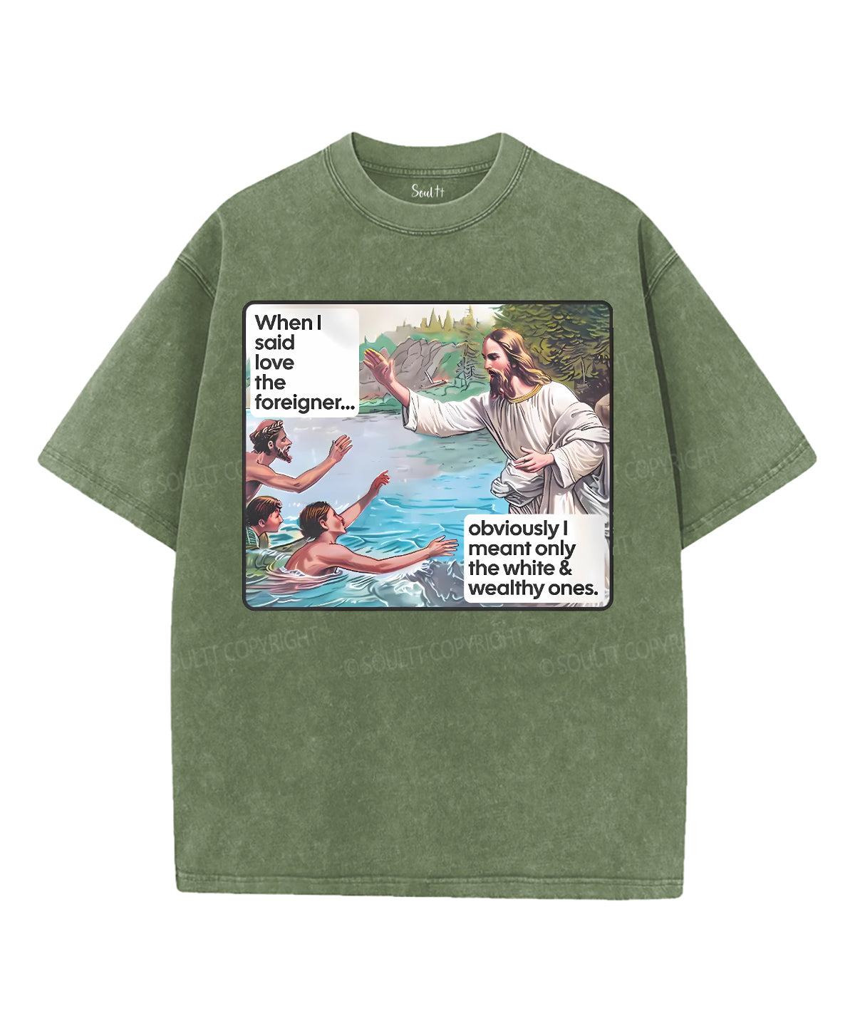 When I Said Love The Foreigner Unisex Washed Christian T-shirt Hoodie, Sweatshirt | CiraTrend.com (Image 4)