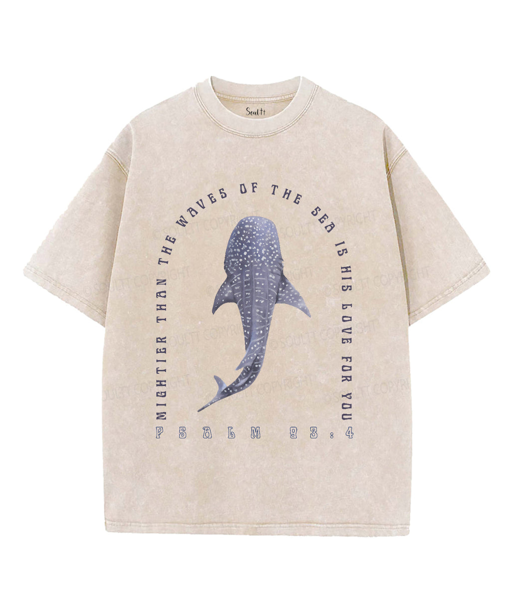 Mightier Than The Waves Unisex Washed Christian T-shirt Style005 Hoodie, Sweatshirt | CiraTrend.com (Image 1)