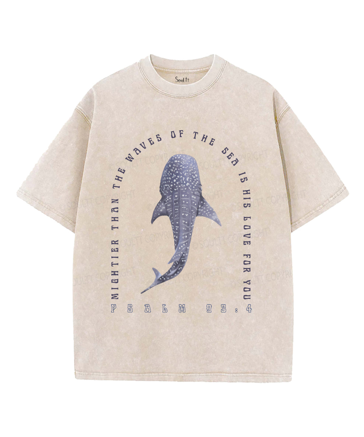 Mightier Than The Waves Unisex Washed Christian T-shirt Style005 Hoodie, Sweatshirt | CiraTrend.com (Image 1)
