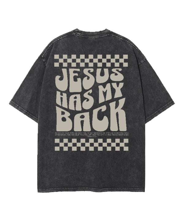 Jesus Has My Back Double Sided Washed Christian T-Shirts, Hoodie, Sweatshirt