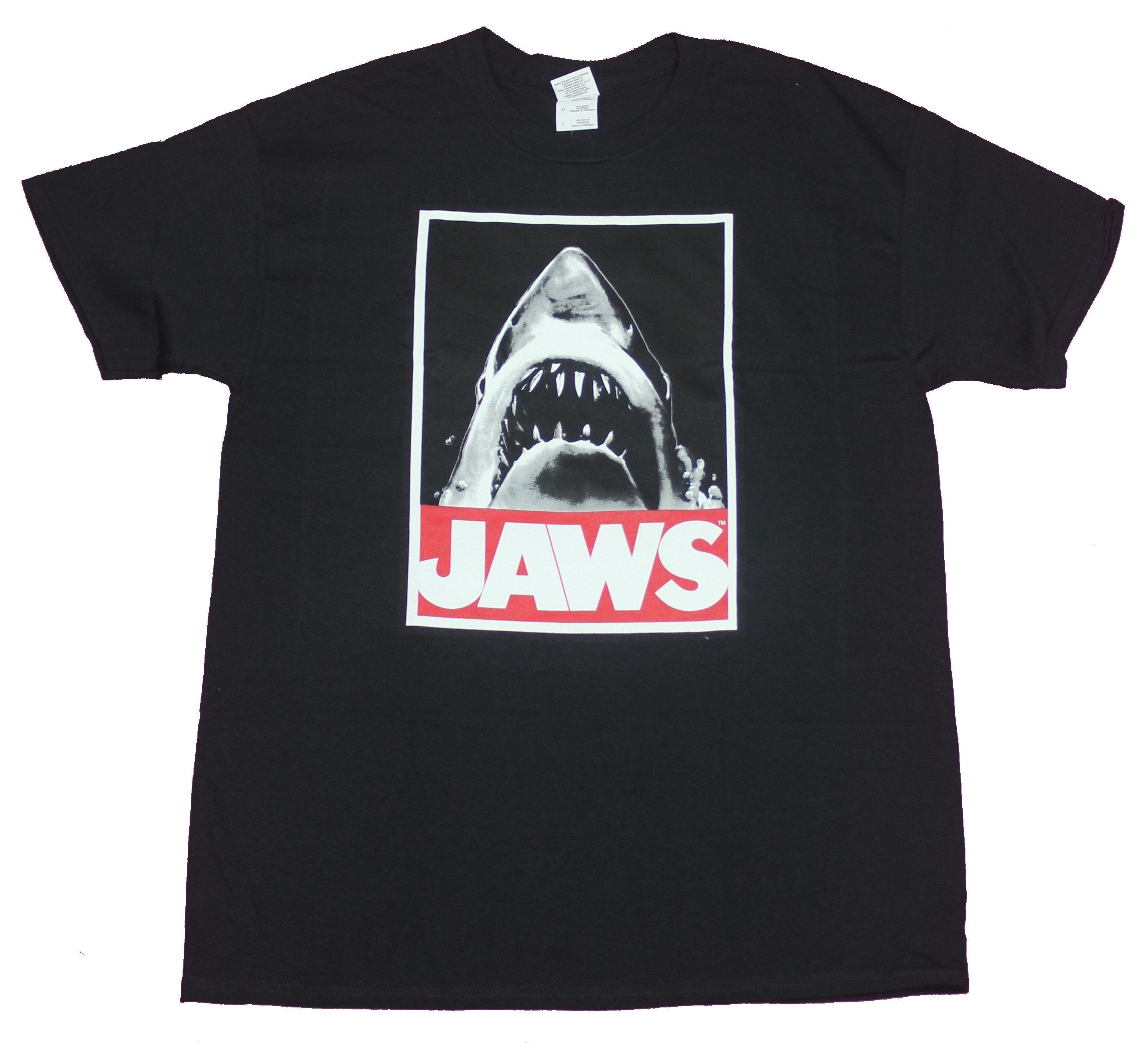 Jaws Mens T-Shirt- Big Mouth Shark Over Red Name Image Style007 Hoodie, Sweatshirt | CiraTrend.com