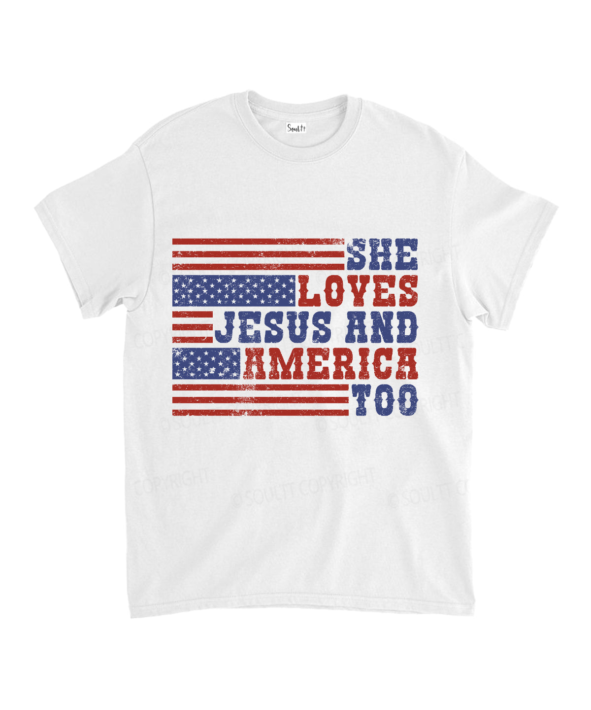 She Loves Jesus And America Unisex Cotton Christian T-Shirt Style001 Hoodie, Sweatshirt | CiraTrend.com (Image 1)