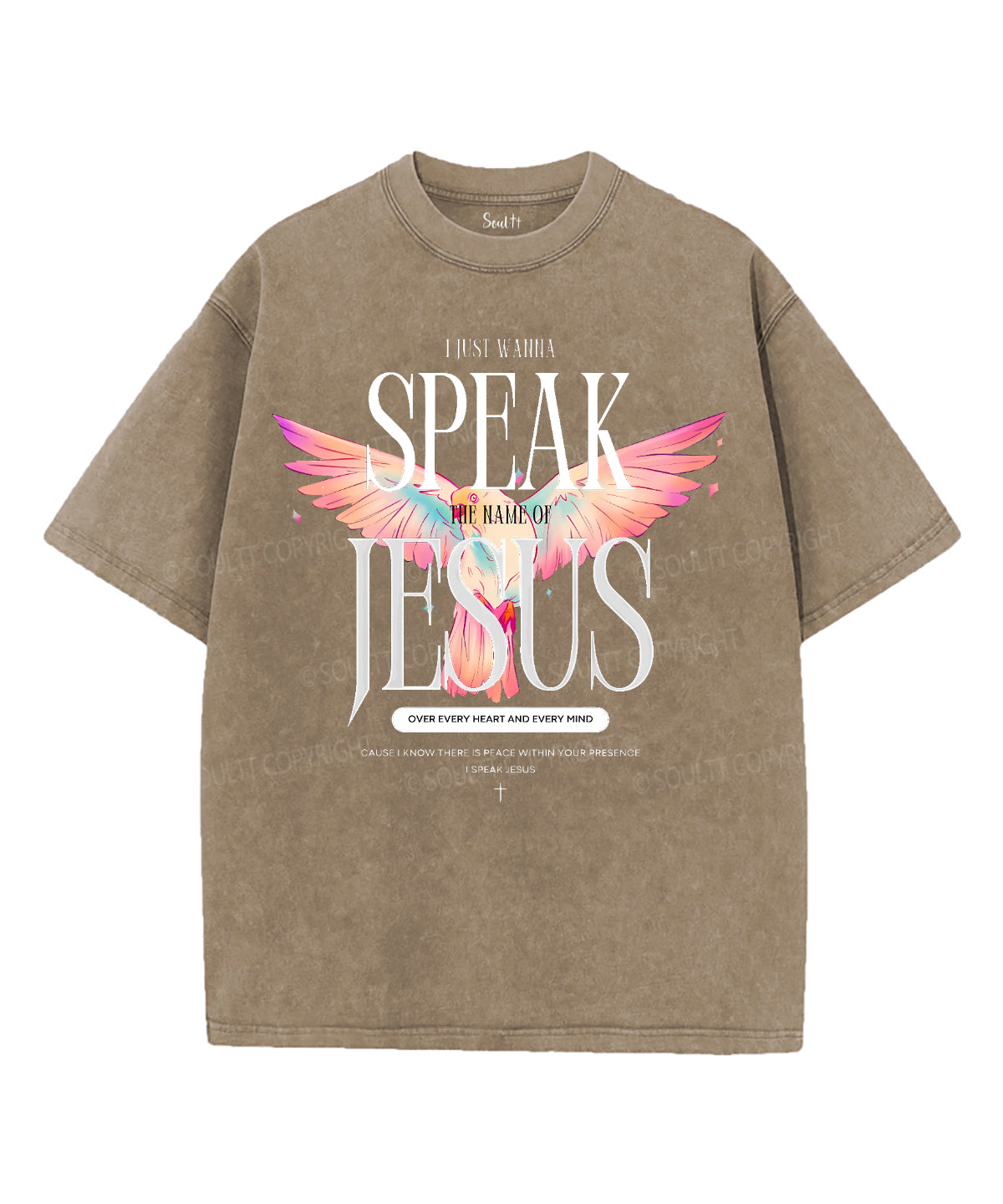 Speak The Name Of Jesus Unisex Washed Christian T-shirt Hoodie, Sweatshirt | CiraTrend.com (Image 4)
