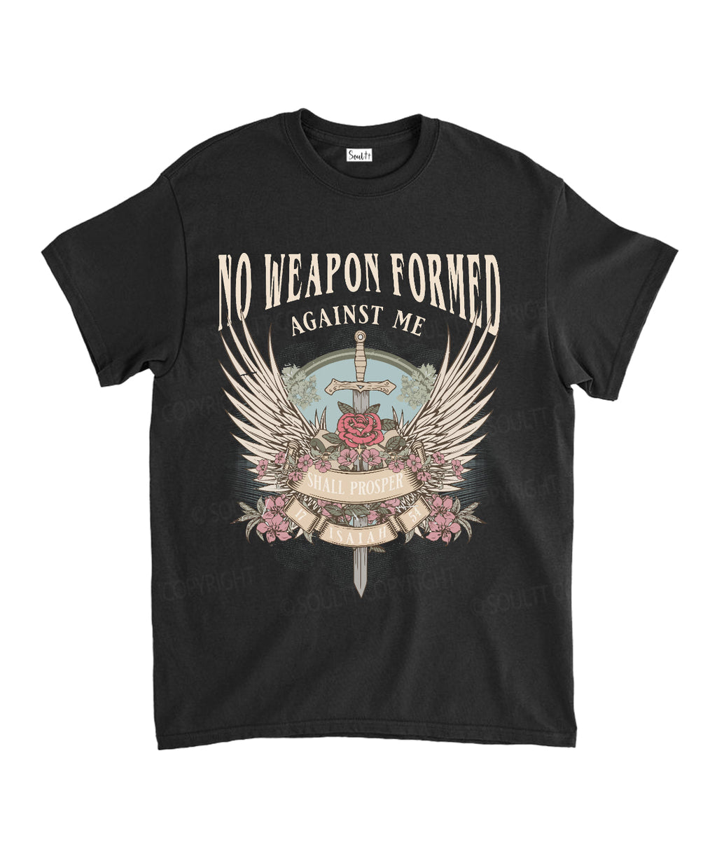 No Weapon Formed Against Me Unisex Cotton Christian T-Shirt Hoodie, Sweatshirt | CiraTrend.com (Image 1)