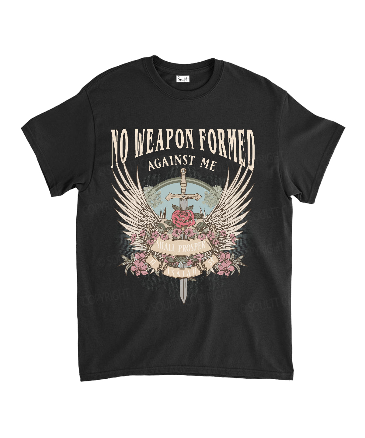 No Weapon Formed Against Me Unisex Cotton Christian T-Shirt Hoodie, Sweatshirt | CiraTrend.com (Image 1)
