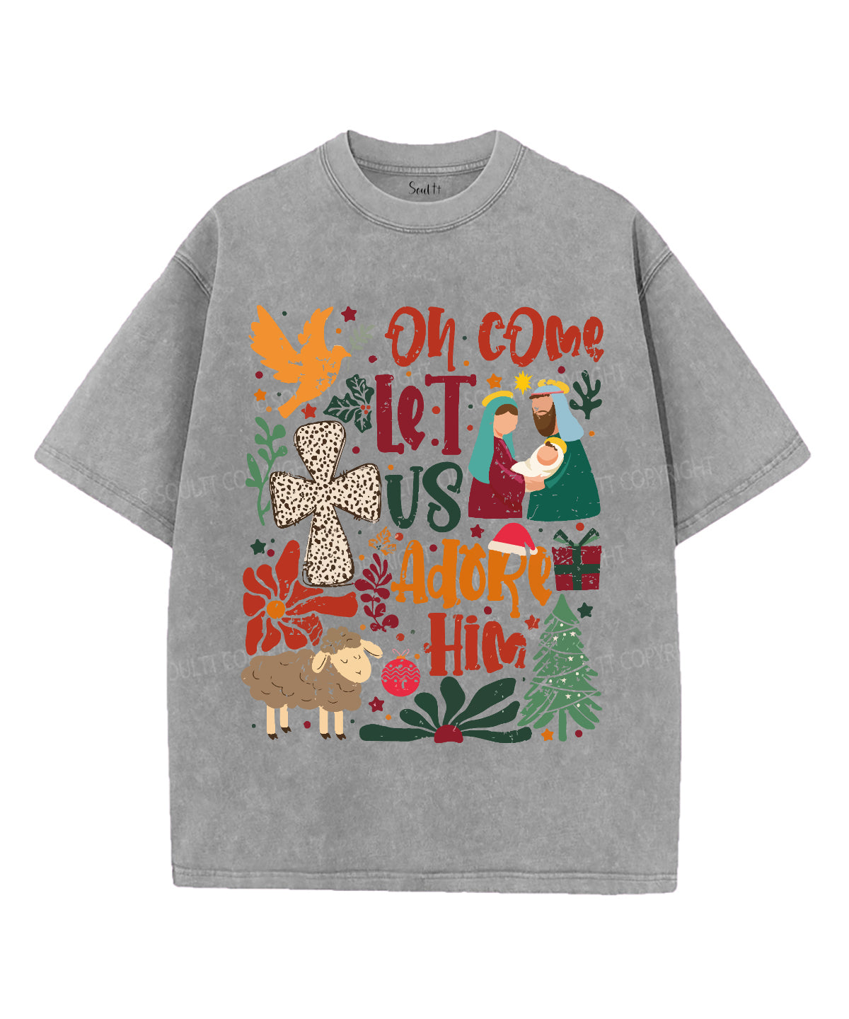 Oh Come Let Us Adore Him Washed Christian T-shirt Style003 Hoodie, Sweatshirt | CiraTrend.com (Image 4)