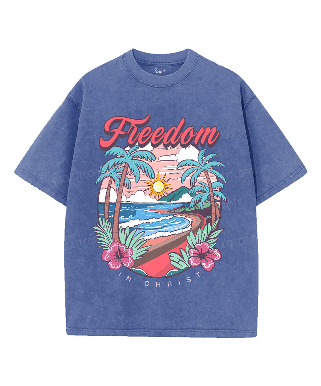 Freedom In Christ Unisex Washed Christian T-shirt Style001 Hoodie, Sweatshirt | CiraTrend.com (Image 3)
