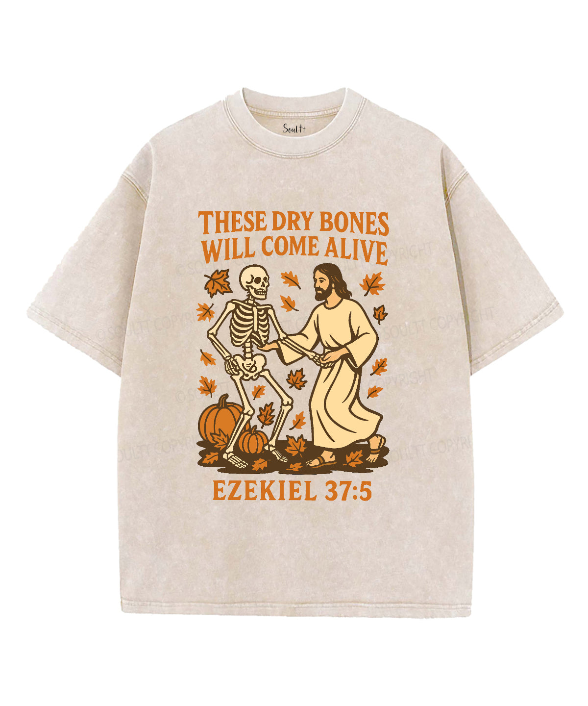 Thes Dry Bones Will Come Alive Unisex Washed Christian T-shirt Hoodie, Sweatshirt | CiraTrend.com (Image 1)
