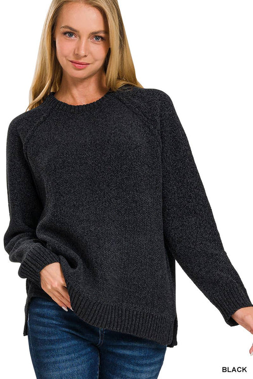 1231 Round Neck Raglan Long Sleeve Sweater SI-25283