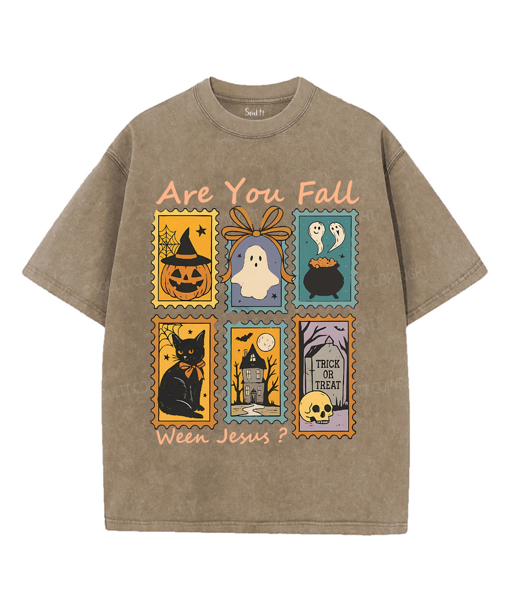 Are You Fall Ween Jesus Unisex Washed Christian T-shirt Hoodie, Sweatshirt | CiraTrend.com (Image 3)