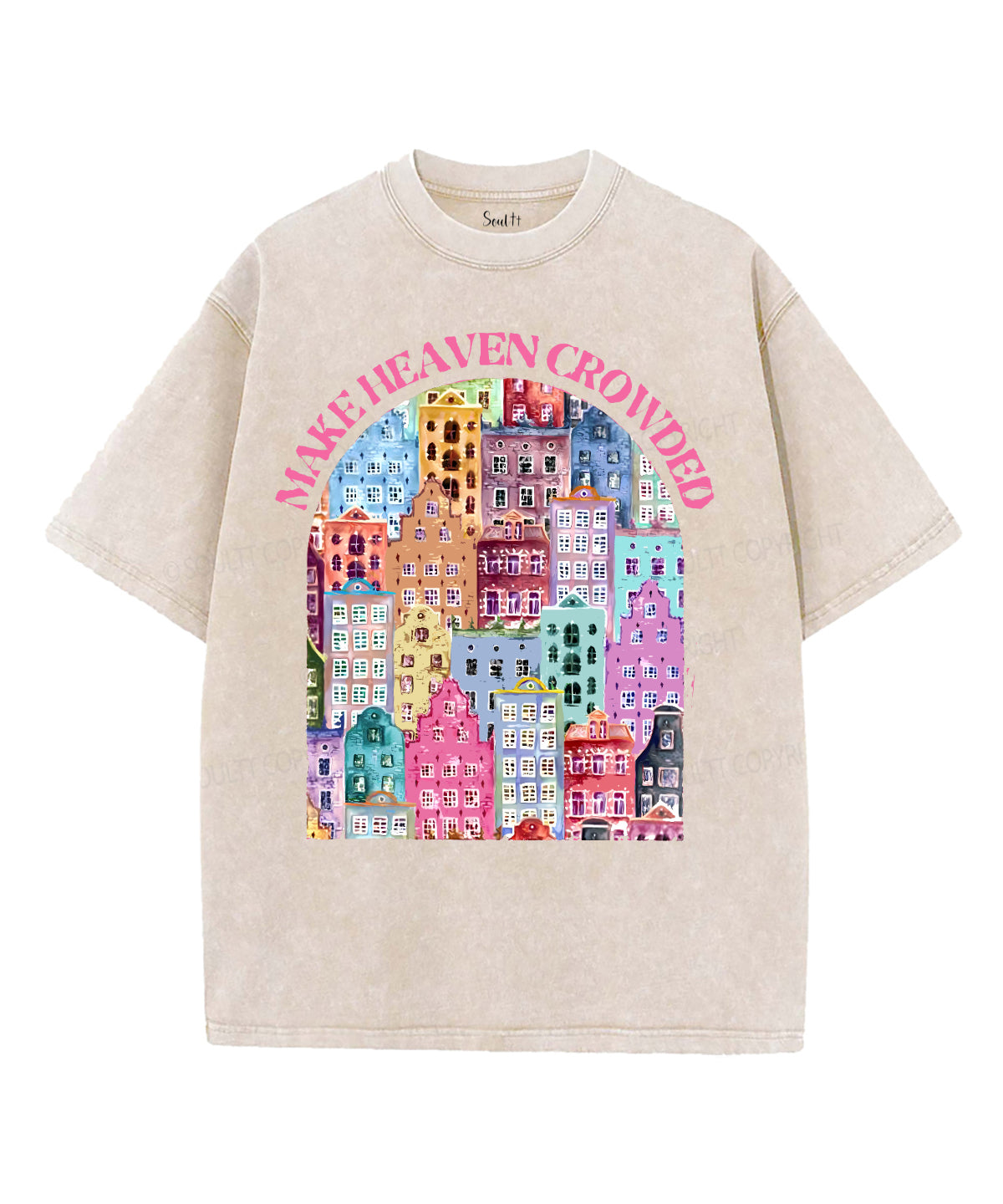 Make Heaven Crowded Unisex Washed Christian T-shirt Hoodie, Sweatshirt | CiraTrend.com (Image 4)