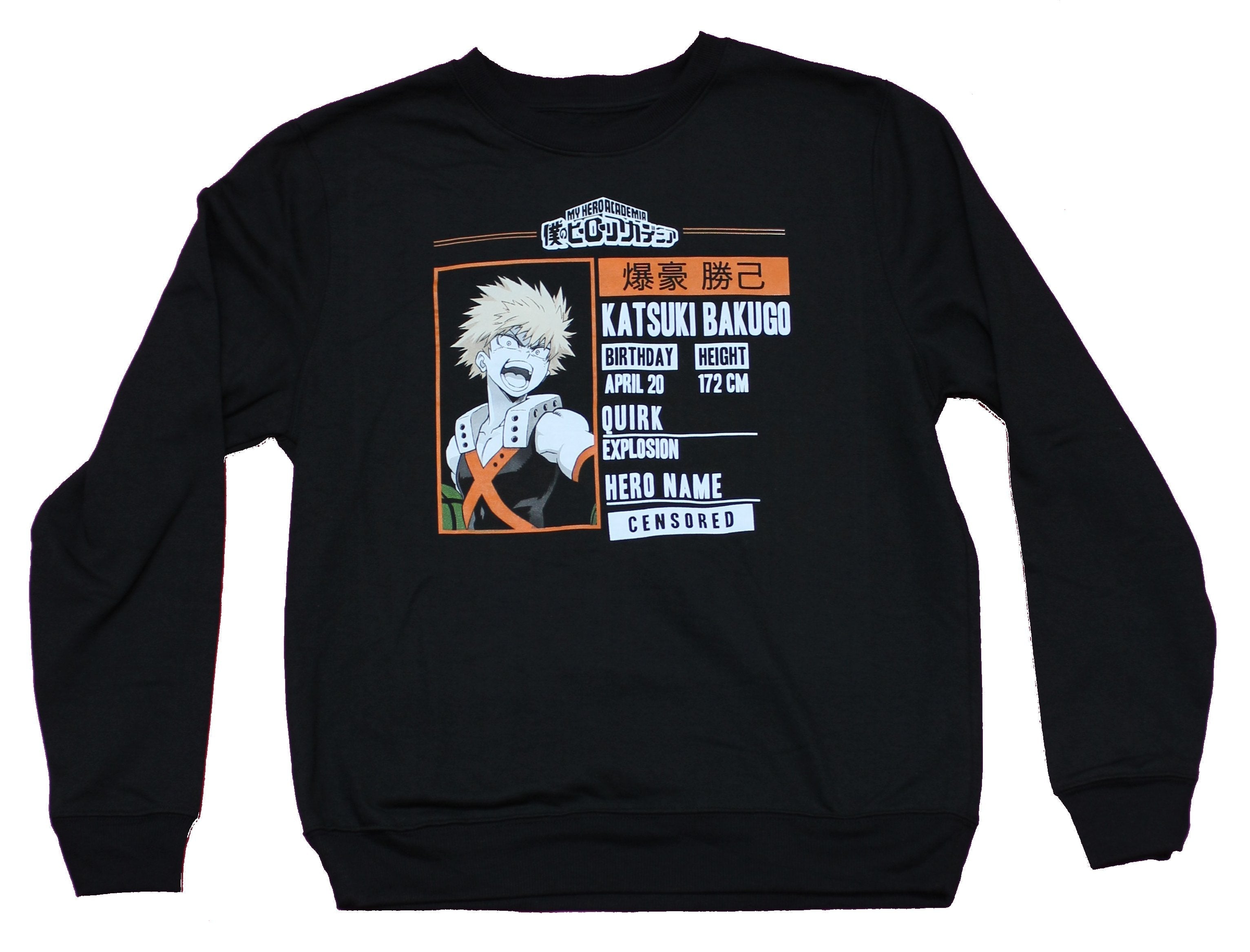 My Hero Academia Mens  Sweatshirt - Katsuki Bakugo Stats Box T-Shirts, Hoodie | CiraTrend.com