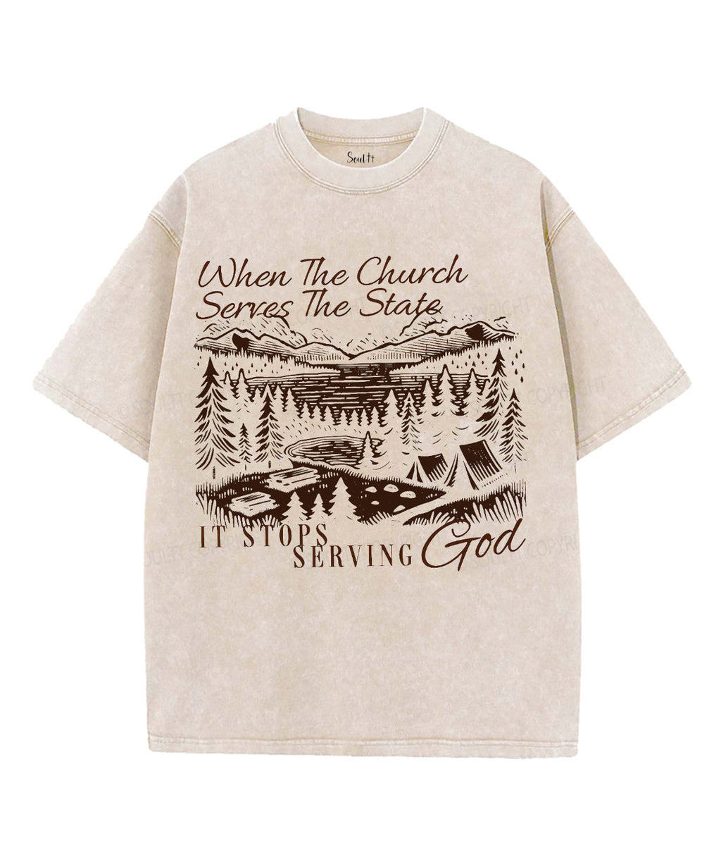 It Stops Serving God Unisex Washed Christian T-shirt Hoodie, Sweatshirt | CiraTrend.com (Image 2)