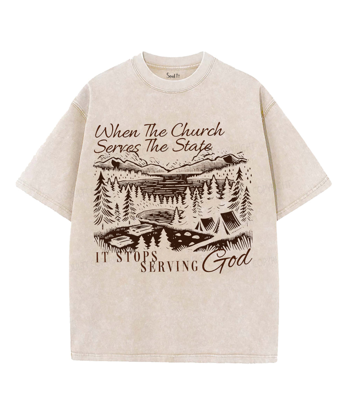It Stops Serving God Unisex Washed Christian T-shirt Hoodie, Sweatshirt | CiraTrend.com (Image 2)