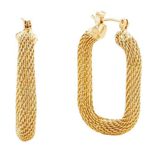 14K Gold-Dipped Crochet Textured Pin Catch Earring