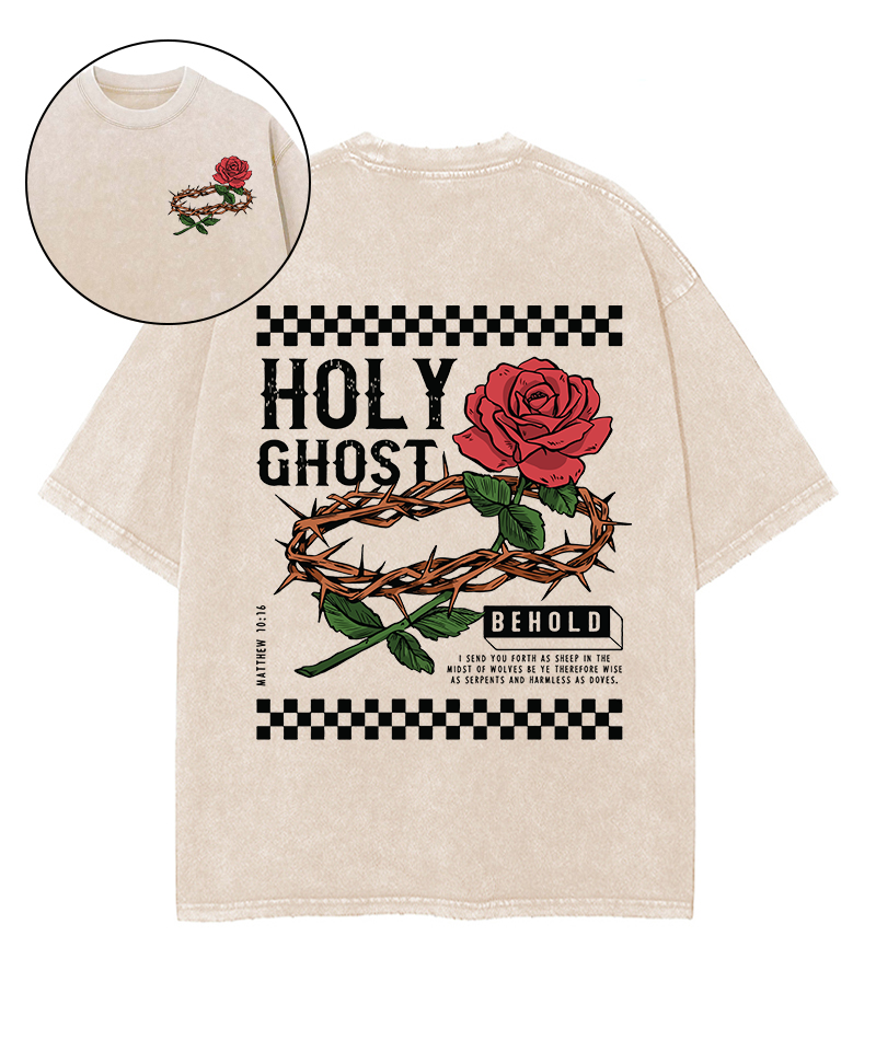 Holy Ghost Double Sided Washed Christian T-Shirts, Hoodie, Sweatshirt