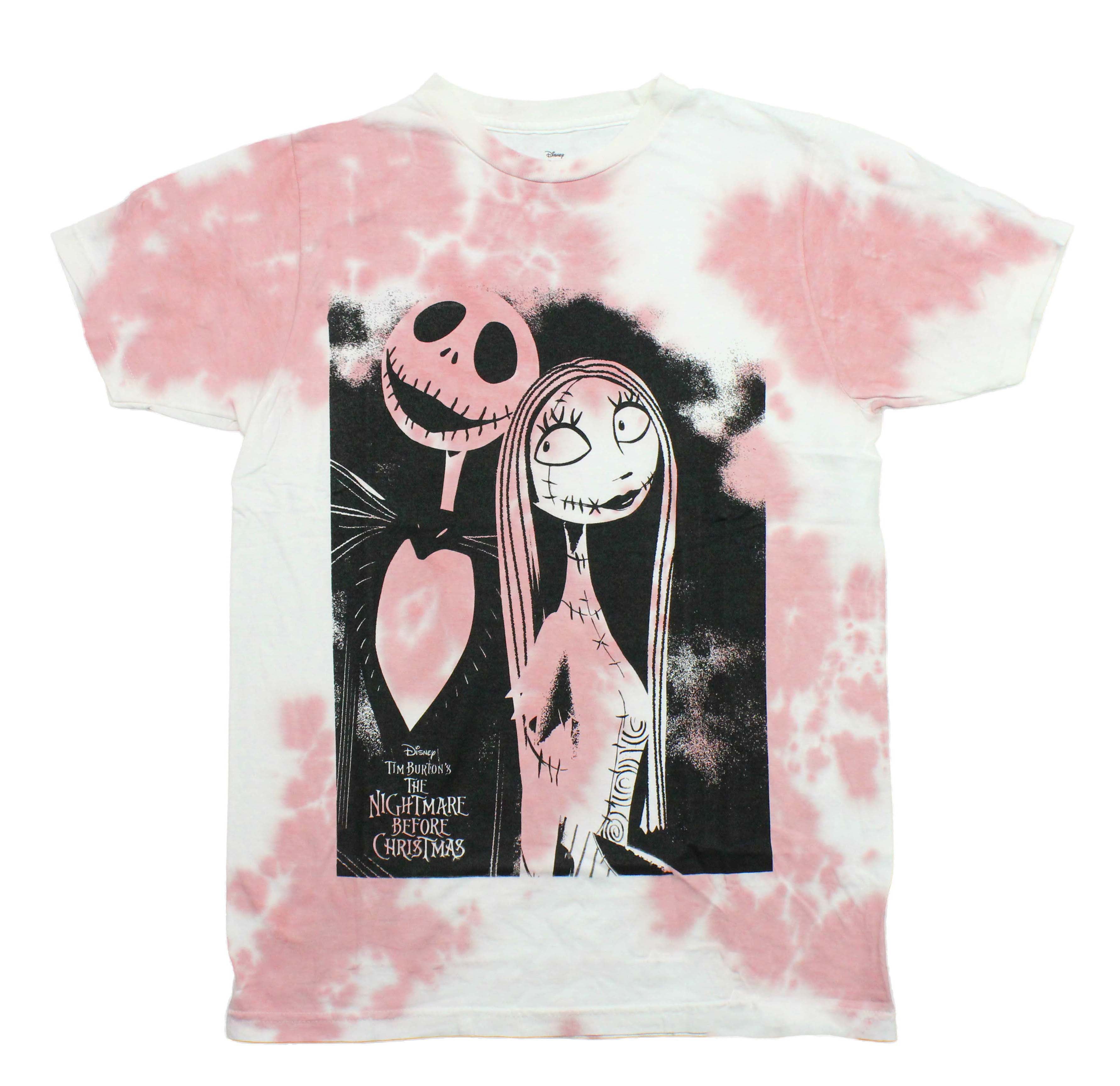 Nightmare Before Christmas Mens T-Shirt - Jack & Sally Portrait Tie Dye Hoodie, Sweatshirt | CiraTrend.com