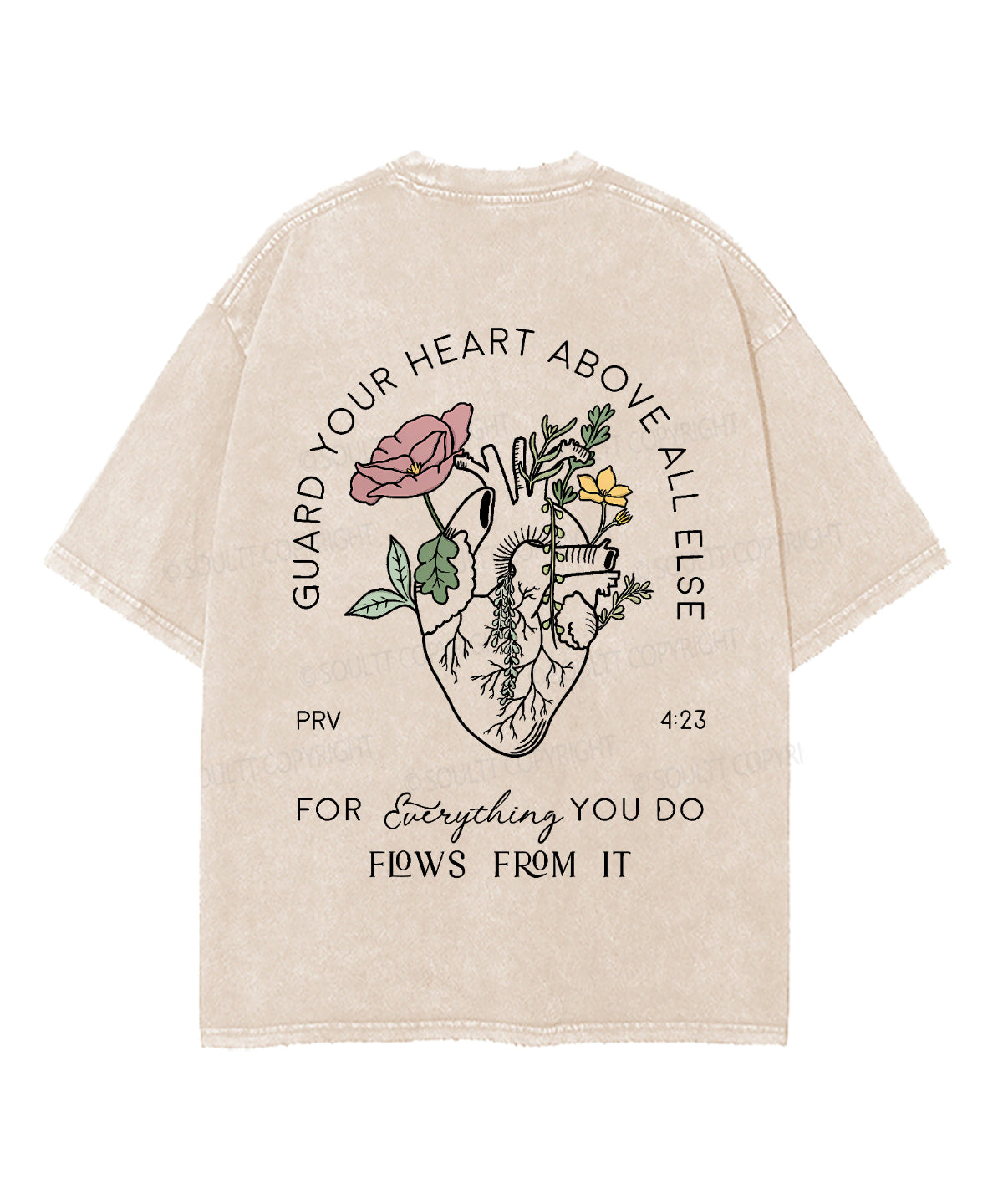 Guard Your Heart Above All Else Double Sided Unisex Washed Christian T-shirt Hoodie, Sweatshirt | CiraTrend.com (Image 3)
