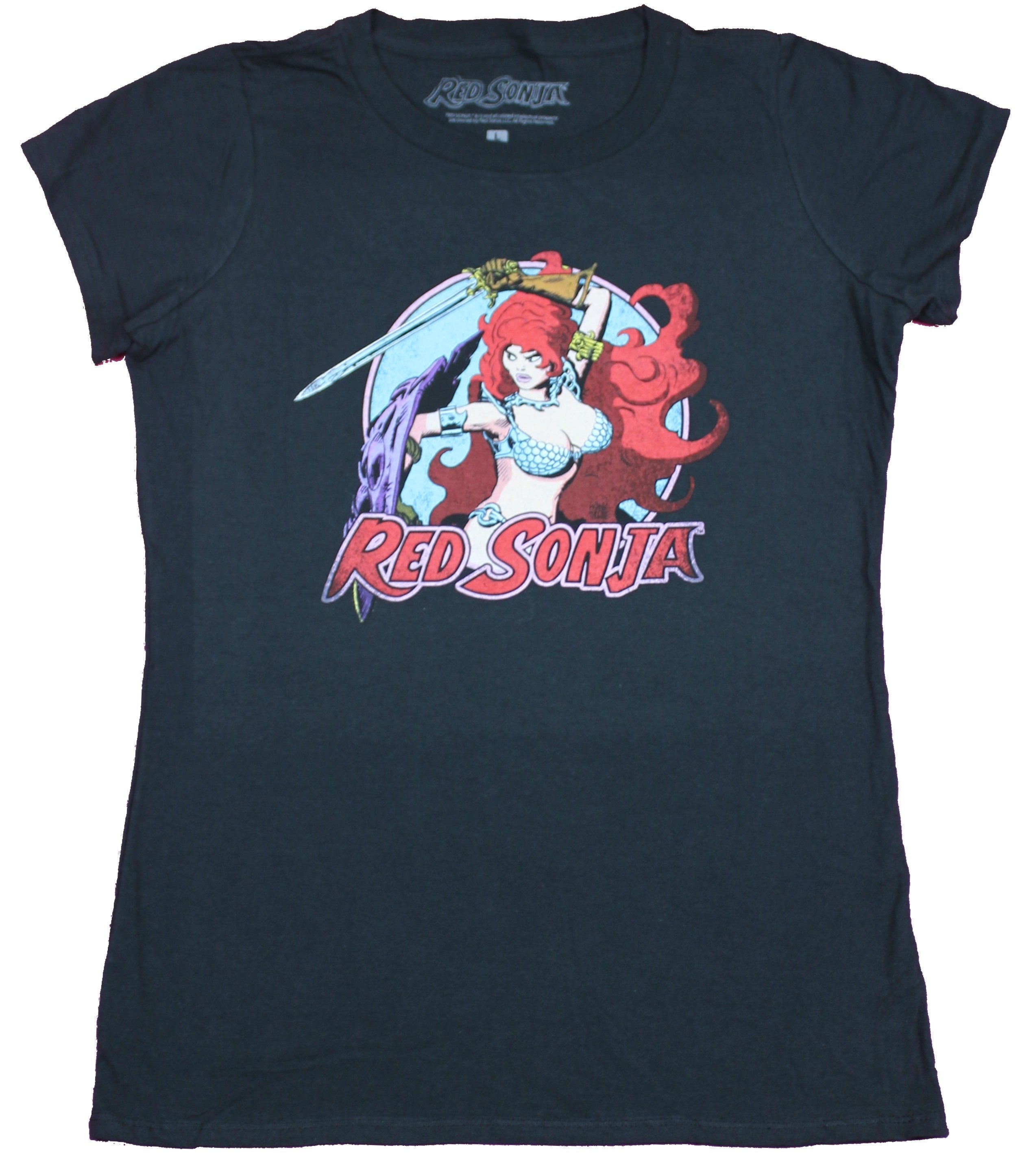 Red Sonja Girls Juniors T-Shirt - Battle Ready Logo Circle Image Hoodie, Sweatshirt | CiraTrend.com