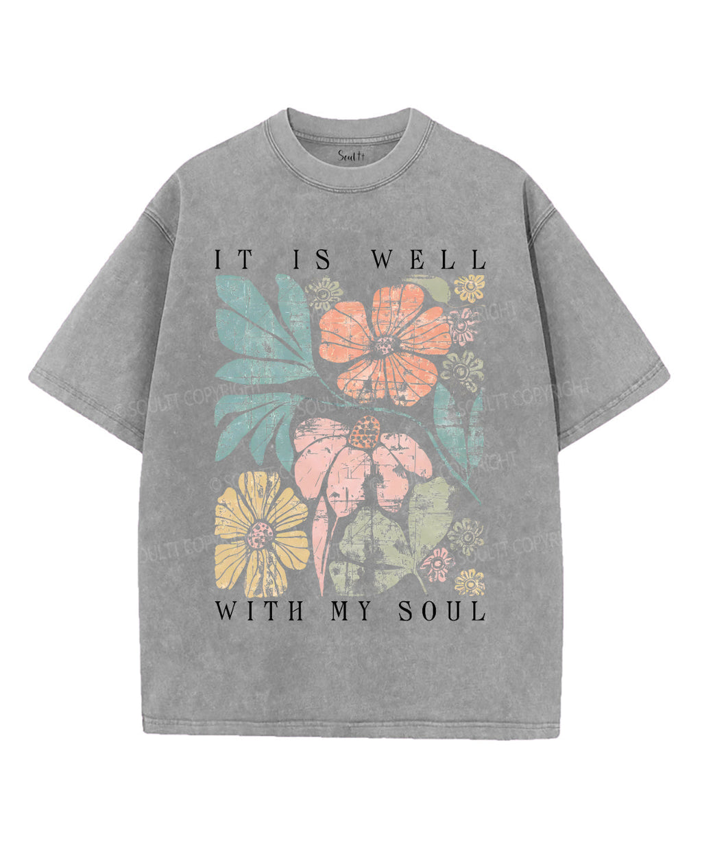 It Is Well With My Soul Unisex Washed Christian T-shirt Style010 Hoodie, Sweatshirt | CiraTrend.com (Image 3)