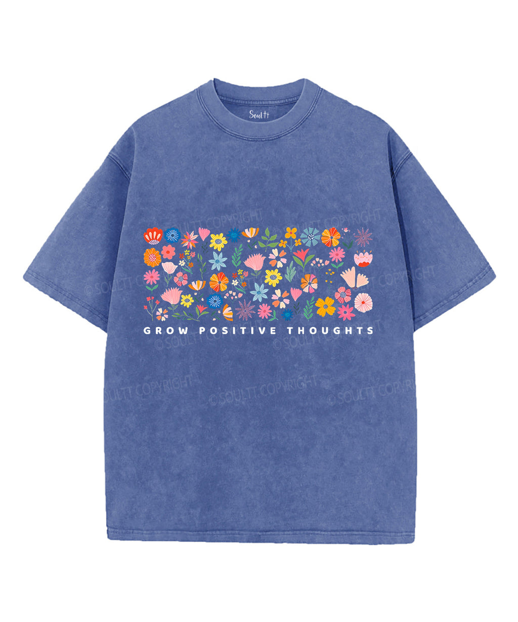 Grow Positive Thoughts Unisex Washed Christian T-shirt Hoodie, Sweatshirt | CiraTrend.com (Image 3)