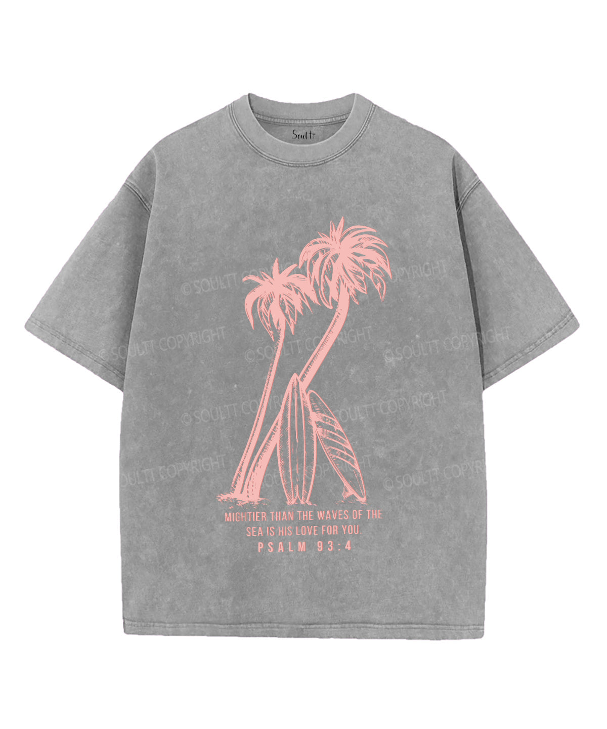 Mightier Than the Waves of the Sea Unisex Washed Christian T-shirt Hoodie, Sweatshirt | CiraTrend.com (Image 2)