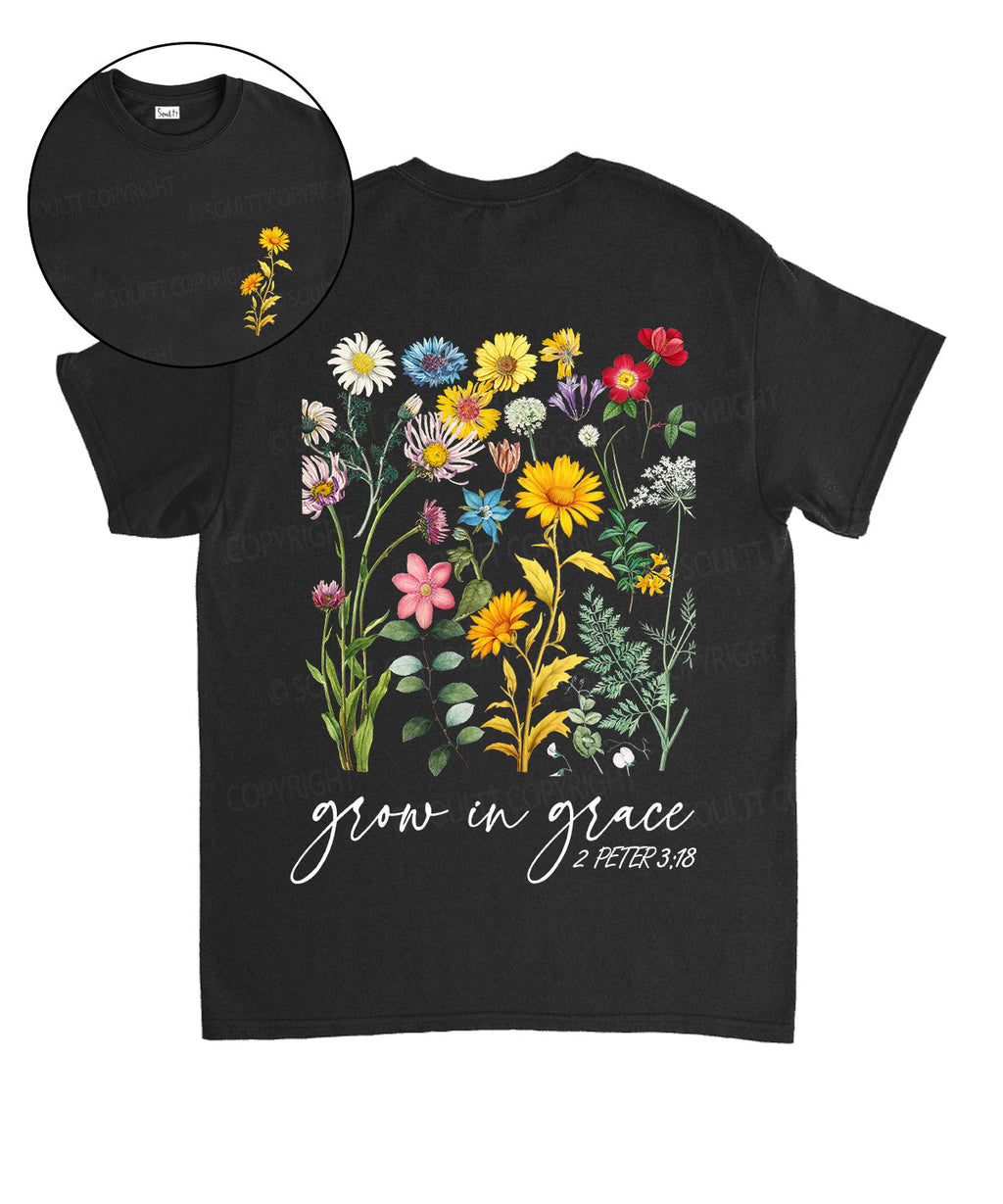 Grow In Grace Double Sided Unisex Cotton Christian T-Shirt Hoodie, Sweatshirt | CiraTrend.com (Image 1)