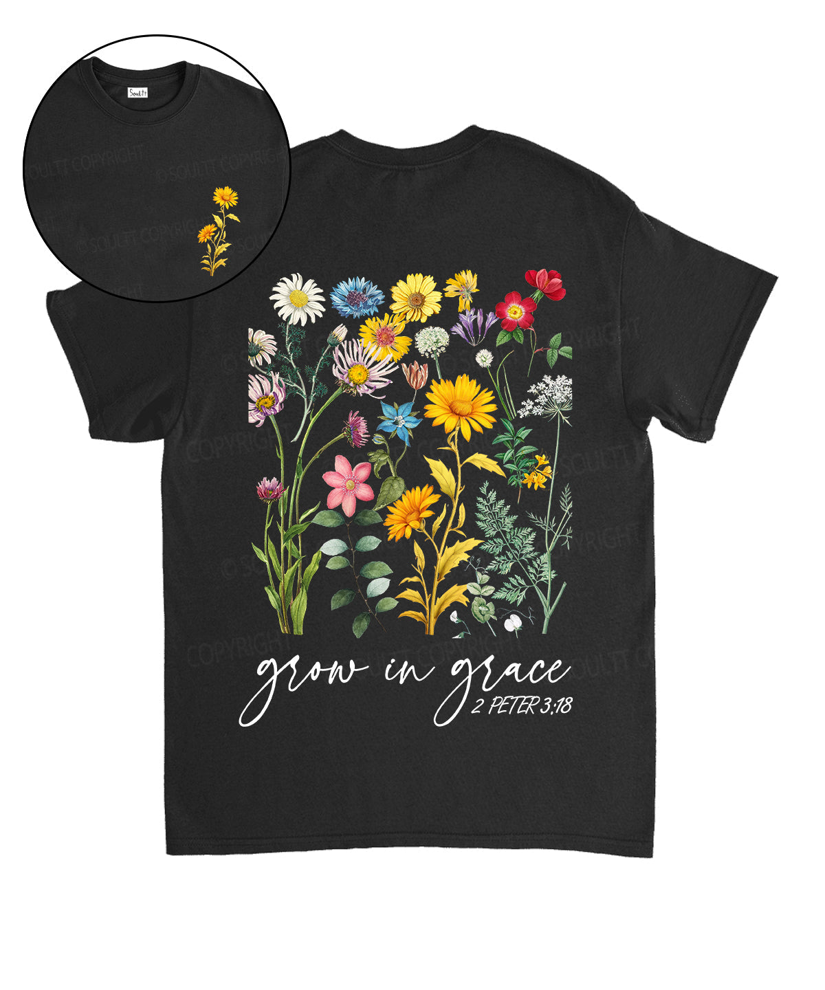Grow In Grace Double Sided Unisex Cotton Christian T-Shirt Hoodie, Sweatshirt | CiraTrend.com (Image 1)