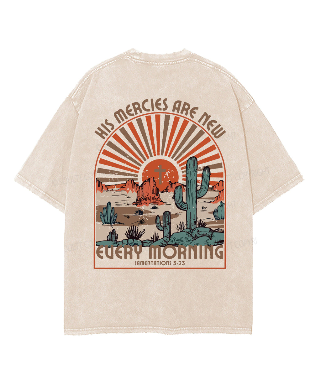 His Mercies Are New Double Sided Washed Christian T-shirt Hoodie, Sweatshirt | CiraTrend.com (Image 5)
