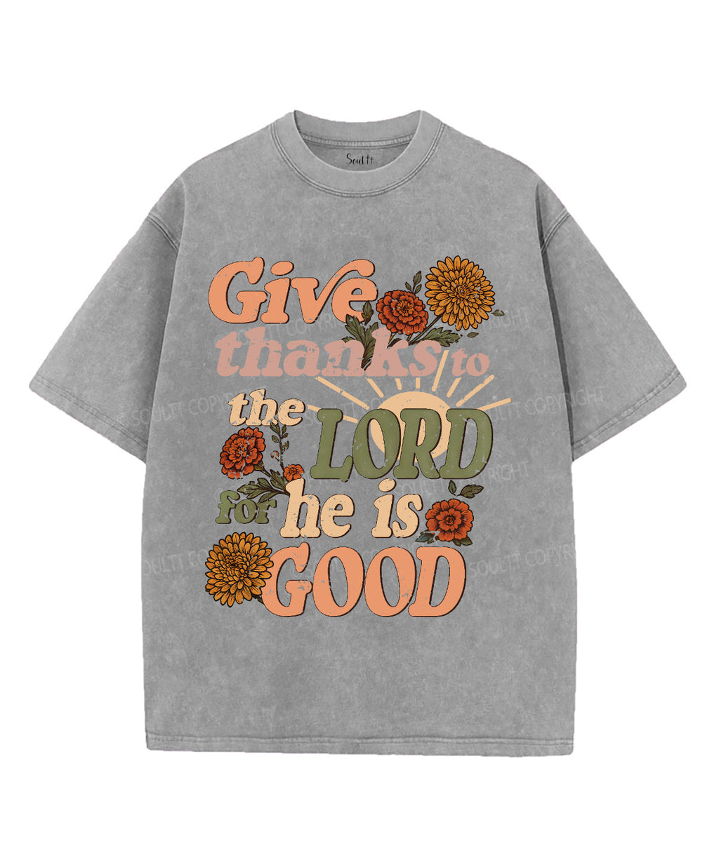 Give Thanks to the Lord Unisex Washed Christian T-shirt Hoodie, Sweatshirt | CiraTrend.com (Image 3)