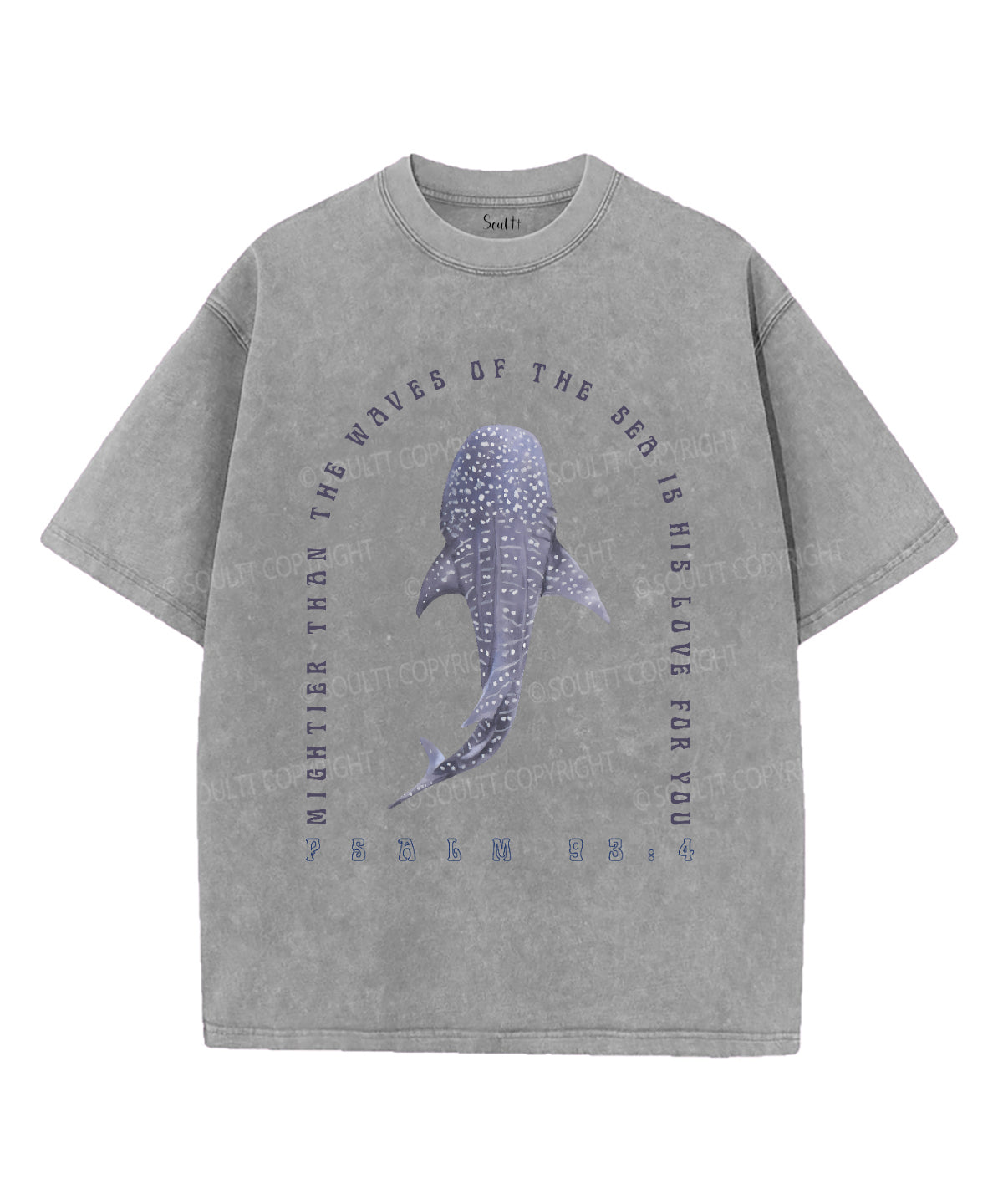 Mightier Than The Waves Unisex Washed Christian T-shirt Style005 Hoodie, Sweatshirt | CiraTrend.com (Image 3)