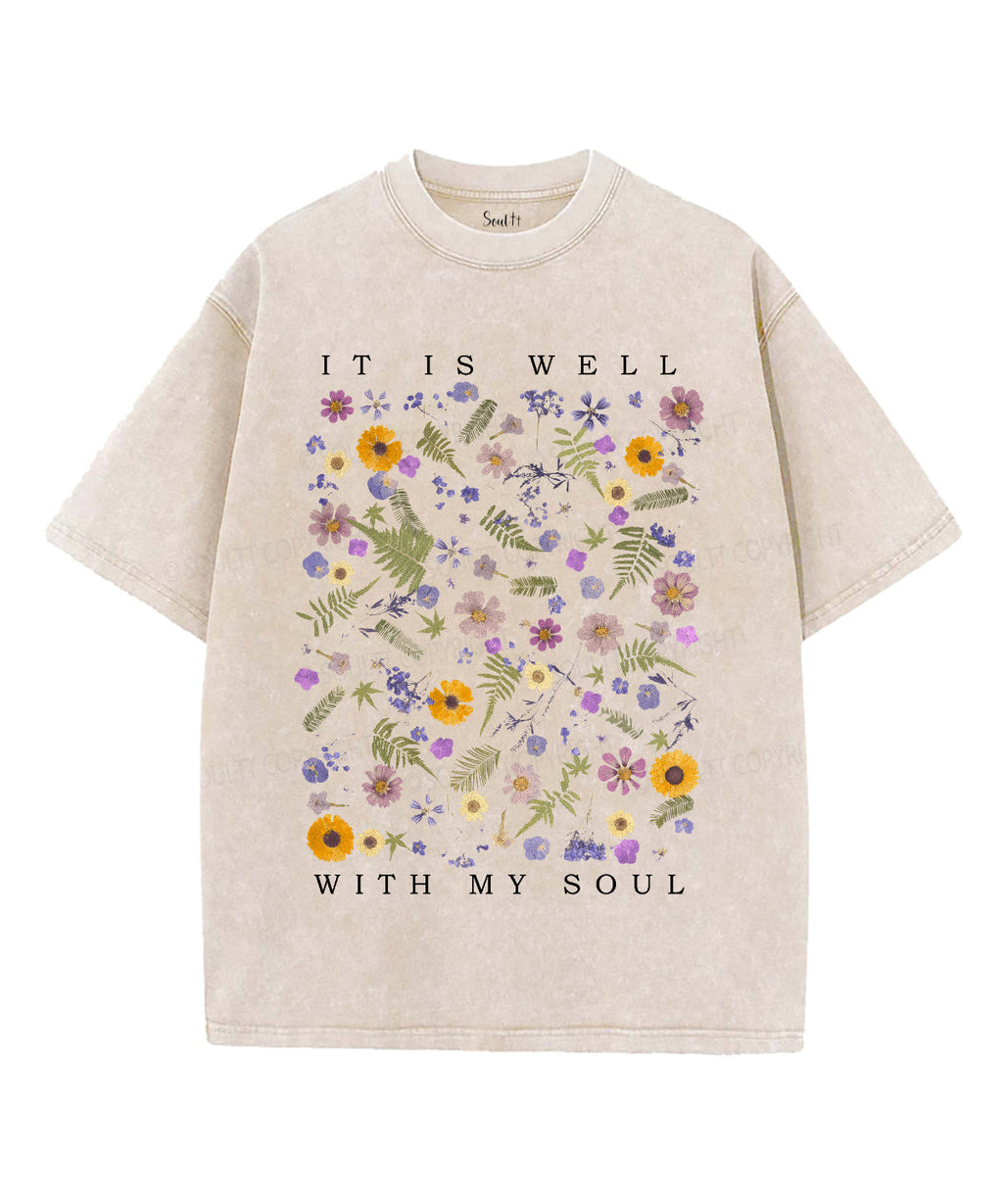 It Is Well With My Soul Unisex Washed Christian T-shirt Style013 Hoodie, Sweatshirt | CiraTrend.com (Image 1)