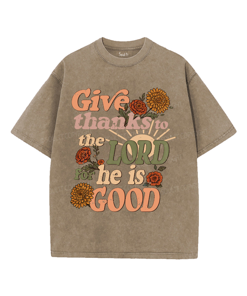 Give Thanks to the Lord Unisex Washed Christian T-shirt Hoodie, Sweatshirt | CiraTrend.com (Image 5)
